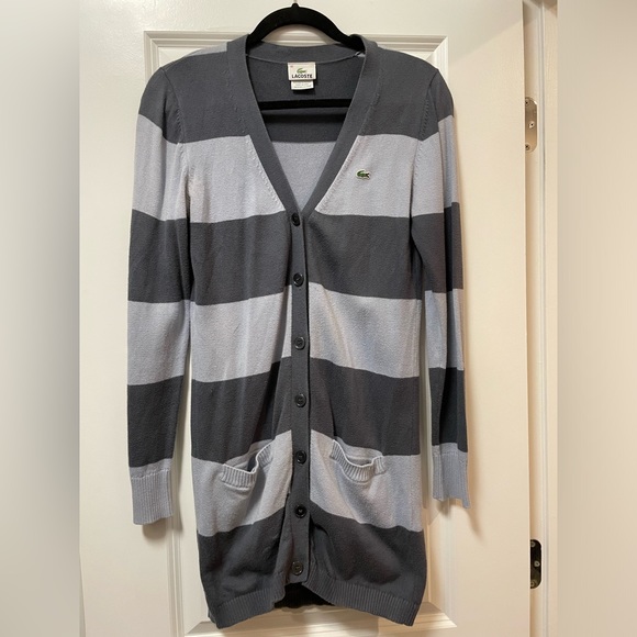 Lacoste Sweaters - Lacoste Striped Cardigan